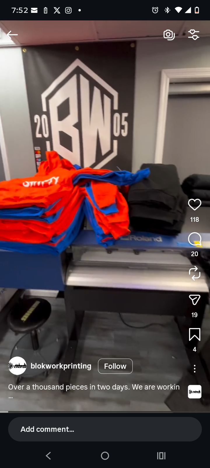 Finished merch
